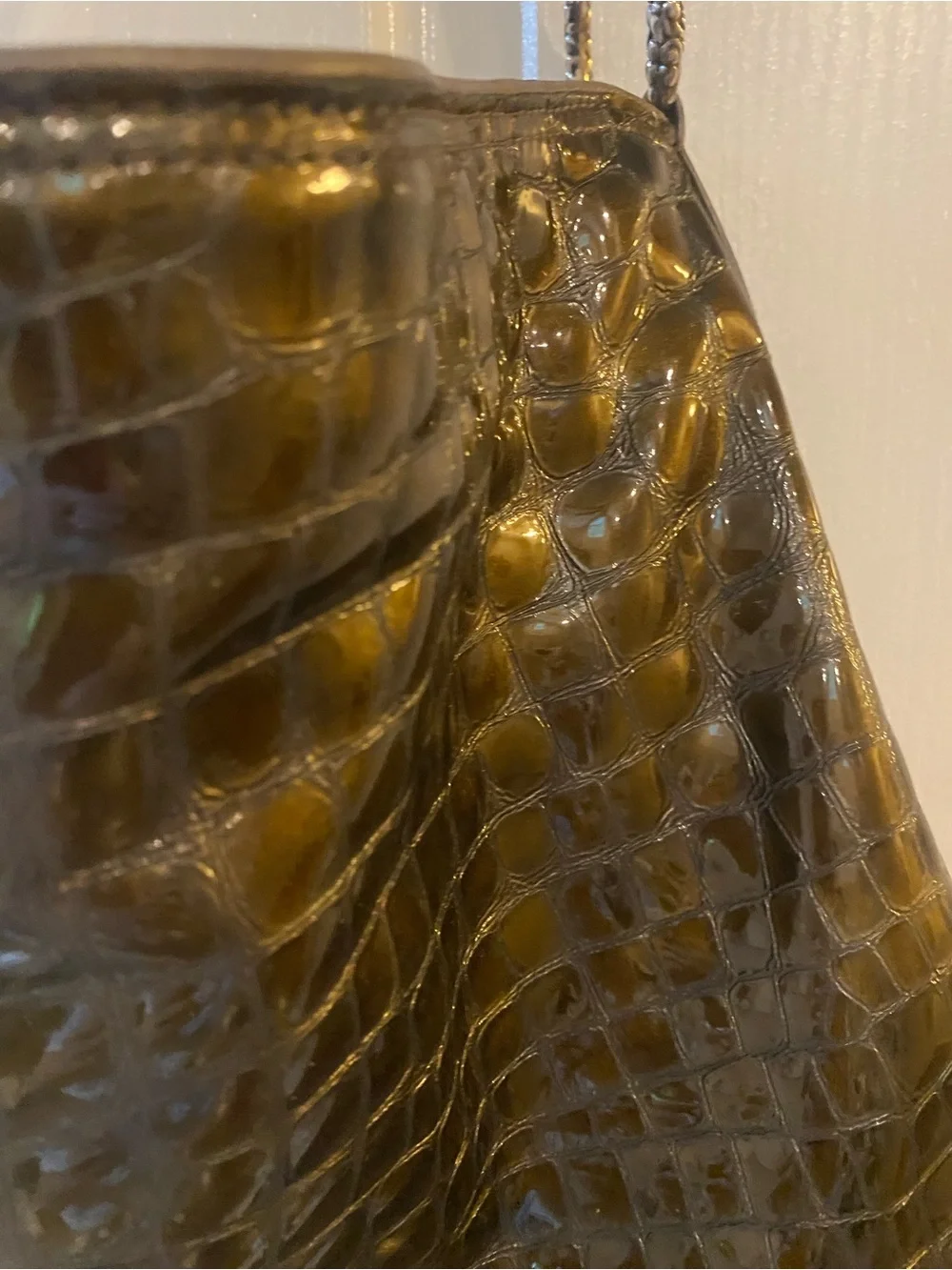 Brighton Olive Green Croc-Embossed Shoulder Hobo
